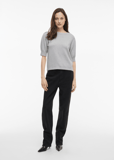 RIL 2/4 SLEEVE O-NECK KNIT TOP RIL 2/4 SLEEVE O-NECK KNIT TOP