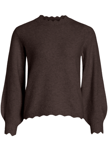 NIKOLINA O-NECK L/S KNIT TOP