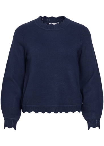 NIKOLINA O-NECK L/S KNIT TOP