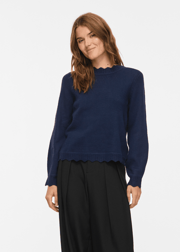 NIKOLINA O-NECK L/S KNIT TOP