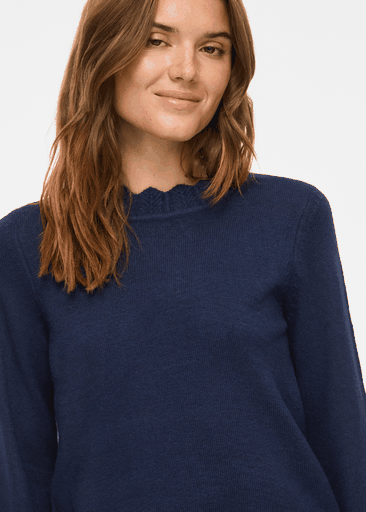 NIKOLINA O-NECK L/S KNIT TOP
