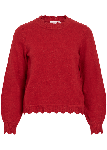 NIKOLINA O-NECK L/S KNIT TOP