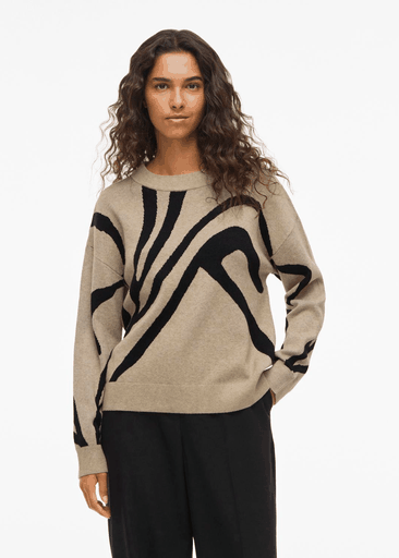 TIF JACQUARD L/S KNIT TOP