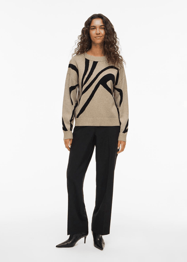 TIF JACQUARD L/S KNIT TOP