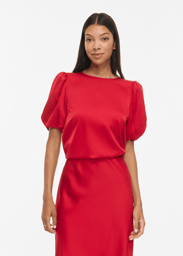 ELLETTE 2/4 SATIN PUFF TOP