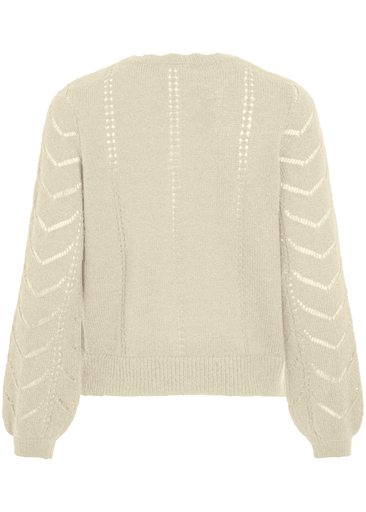 TULI O-NECK L/S DETAIL KNIT CARDI