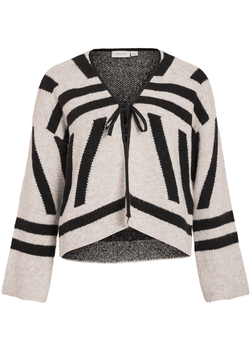 MENDO L/S JACQUARD KNIT CARDIGAN