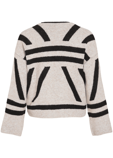 MENDO L/S JACQUARD KNIT CARDIGAN