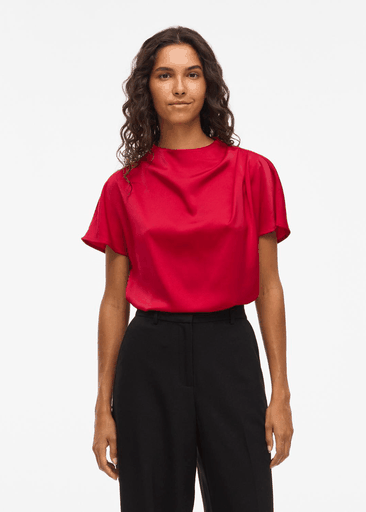 ELMINA FUNNEL NECK S/S TOP