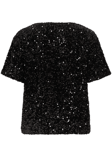 FAITH O-NECK S/S SEQUIN TOP