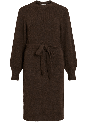 LAMPE O-NECK L/S KNIT MIDI DRESS