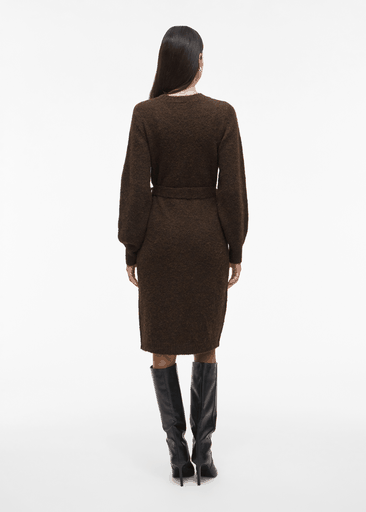 LAMPE O-NECK L/S KNIT MIDI DRESS