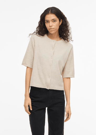 LIGA 2/4 O-NECK KNIT CARDIGAN