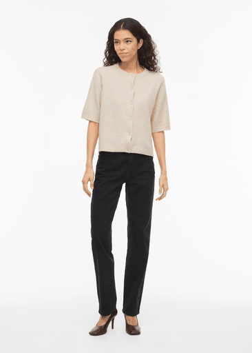 LIGA 2/4 O-NECK KNIT CARDIGAN