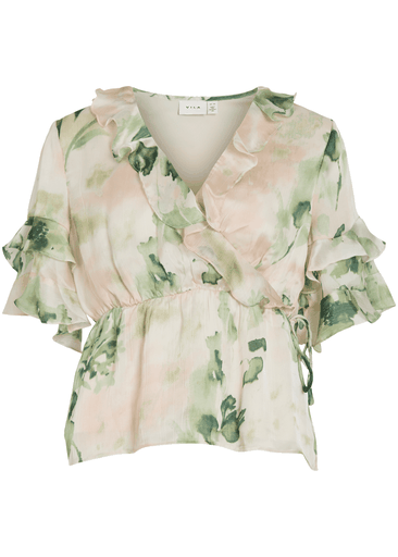 MOLINA 2/4 FLOUNCE WRAP TOP