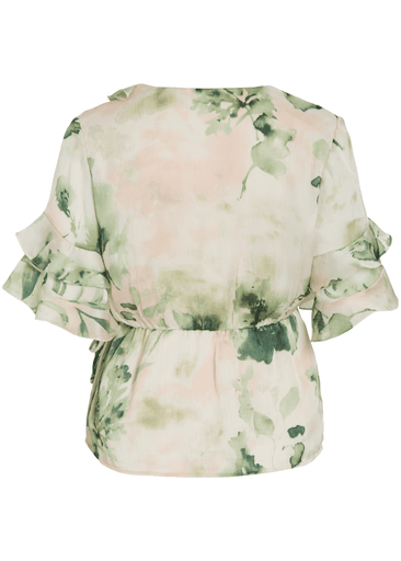MOLINA 2/4 FLOUNCE WRAP TOP
