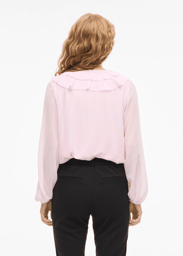ANE L/S V-NECK FRILL TOP