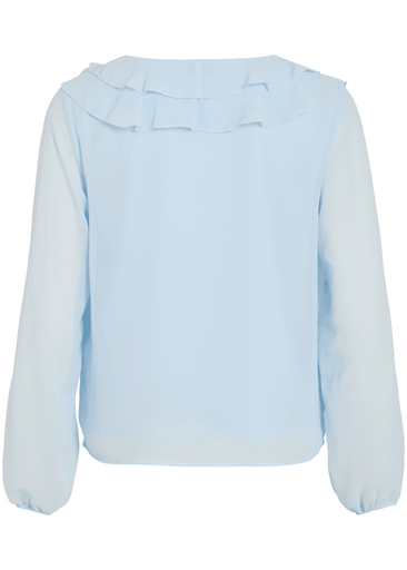 ANE L/S V-NECK FRILL TOP