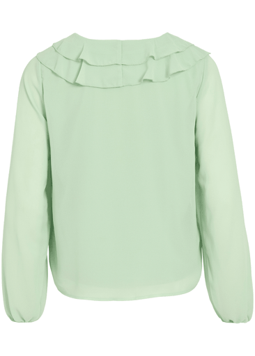 ANE L/S V-NECK FRILL TOP
