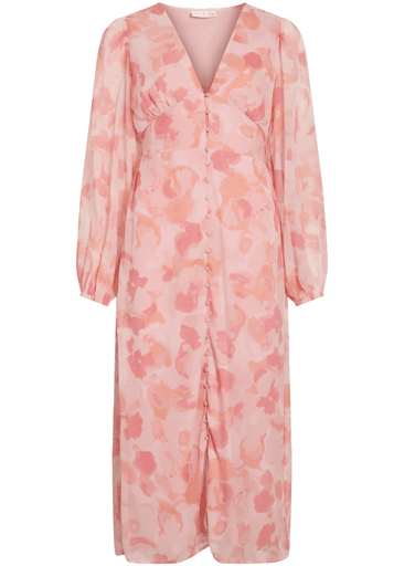 KELIA L/S PUFF SLEEVE MIDI DRESS