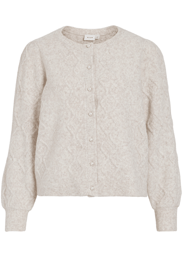 CLEO O-NECK L/S CABLE KNIT CARDIGAN