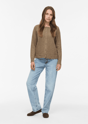 NIKOLINA L/S O-NECK KNIT CARDIGAN