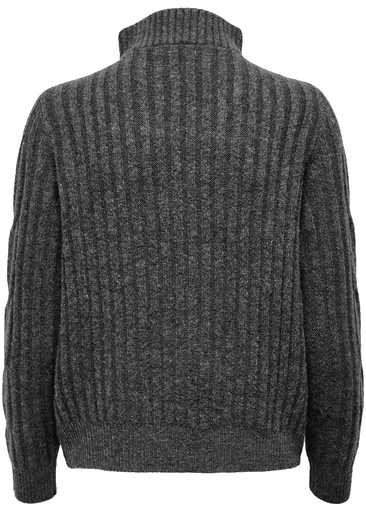 Andrea L/s Zip Cable Pullover Knit
