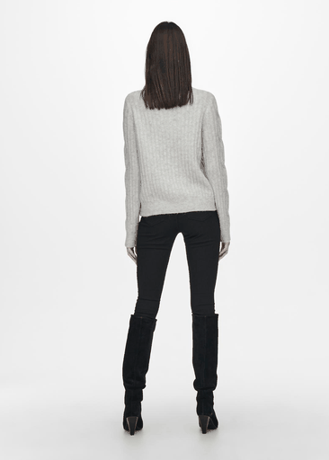 Andrea L/s Zip Cable Pullover Knit