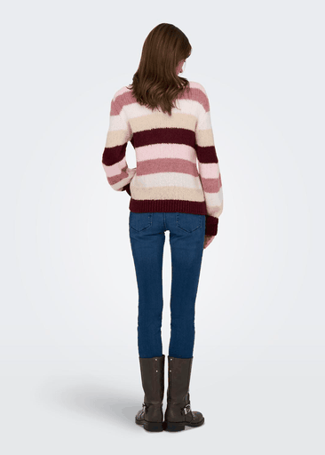 DINEA L/S O-NECK STRIPE PULLOVER