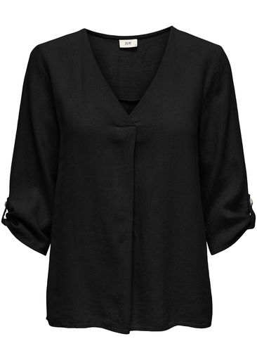 SAY 3/4 LINEN V-NECK TOP SAY 3/4 LINEN V-NECK TOP