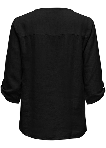 SAY 3/4 LINEN V-NECK TOP SAY 3/4 LINEN V-NECK TOP