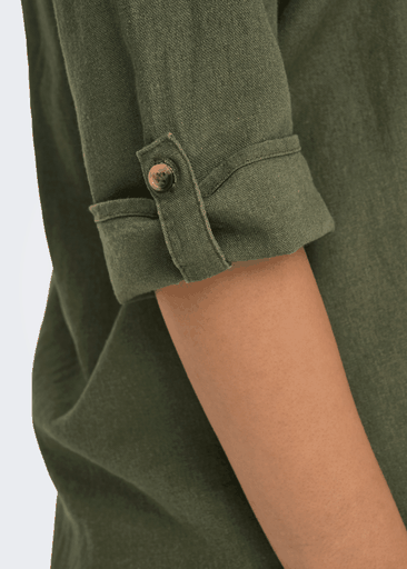SAY 3/4 LINEN V-NECK TOP SAY 3/4 LINEN V-NECK TOP