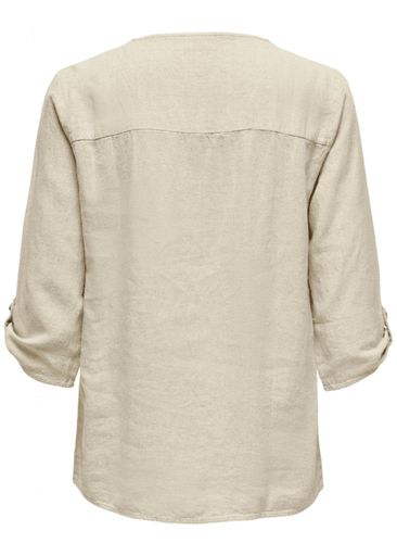 SAY 3/4 LINEN V-NECK TOP SAY 3/4 LINEN V-NECK TOP