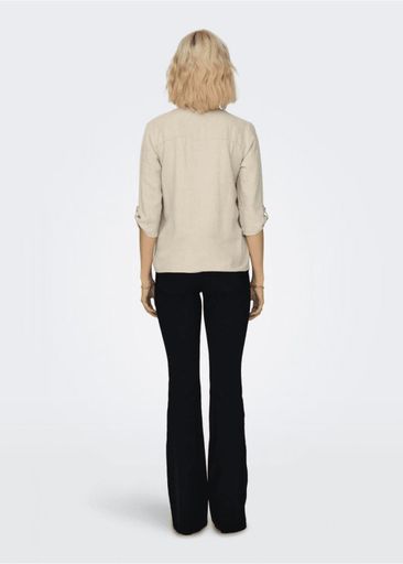SAY 3/4 LINEN V-NECK TOP SAY 3/4 LINEN V-NECK TOP