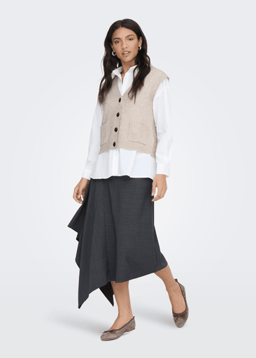 Super S/l V-neck Vest Knt 