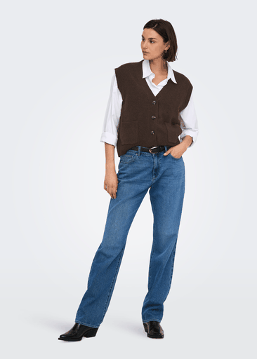 Super S/l V-neck Vest Knt 