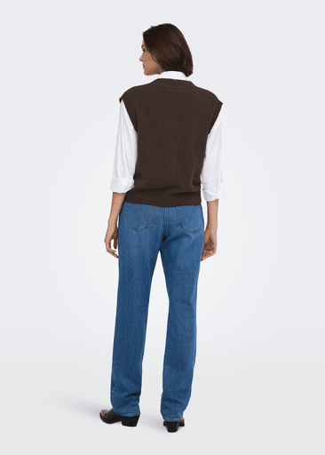 Super S/l V-neck Vest Knt 