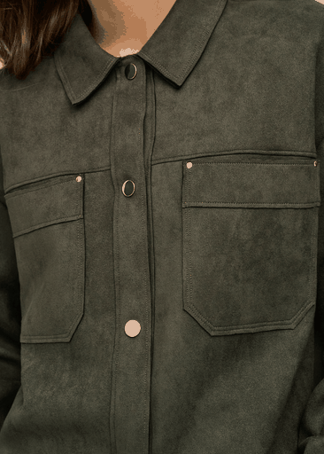 JULLE L/S FAKE SUEDE SHIRT
