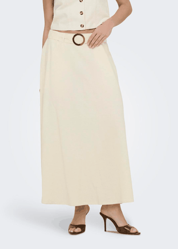 Milan Linen Hw Belted Skirt 