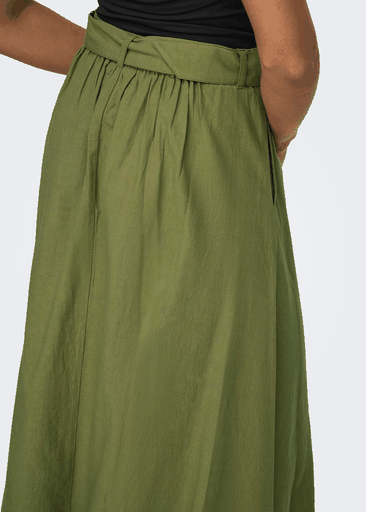 Milan Linen Hw Belted Skirt 