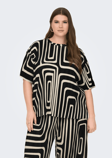 RAVENNA S/S PLISSE AOP TOP