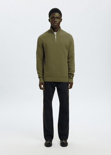 DANE LS KNIT STRUCTURE HALF ZIP