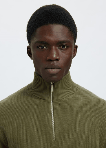 DANE LS KNIT STRUCTURE HALF ZIP