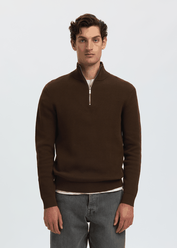 DANE LS KNIT STRUCTURE HALF ZIP