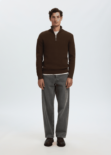 DANE LS KNIT STRUCTURE HALF ZIP