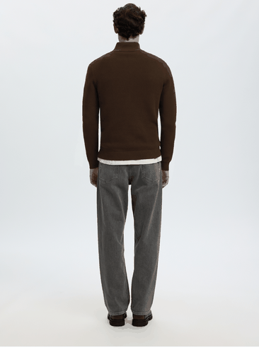 DANE LS KNIT STRUCTURE HALF ZIP