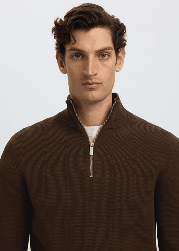 DANE LS KNIT STRUCTURE HALF ZIP