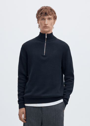 DANE LS KNIT STRUCTURE HALF ZIP