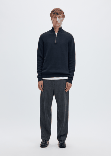 DANE LS KNIT STRUCTURE HALF ZIP