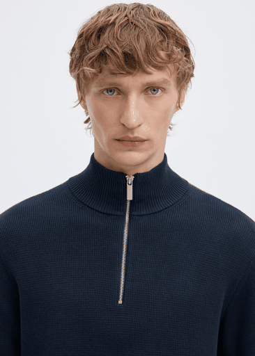 DANE LS KNIT STRUCTURE HALF ZIP